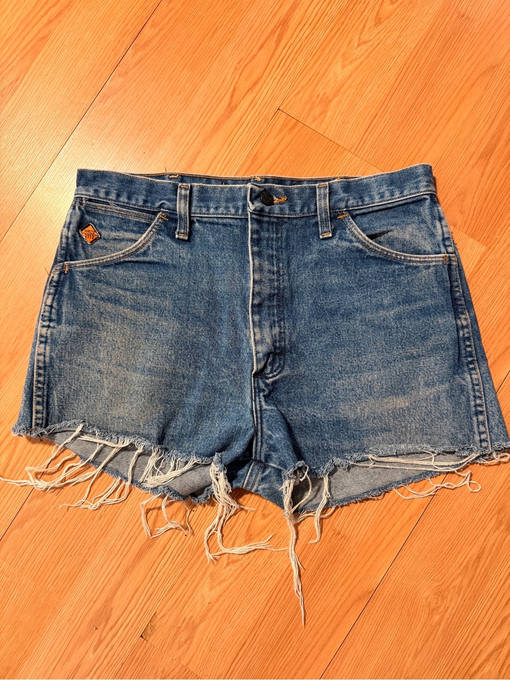 Wrangler Vintage-Inspired Blue Denim Cutoff Shorts